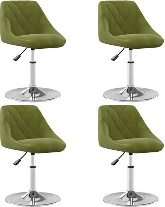 vidaXL Sillas De Comedor Giratorias 4 Unidades Terciopelo Verde Claro Vidaxl