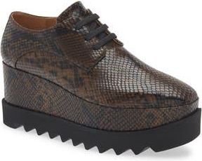 Stella McCartney Sneakelyse Snakeskin Print Platform Sneaker in Coffee at Nordstrom Rack, Size 6.5Us / 36.5Eu