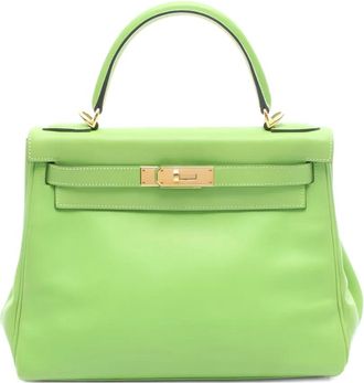 Herm&egrave;s Borsa tote Kelly 28 2002 - Verde