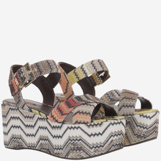 Missoni Womens Platform Sandals Viscose Blend Multicolour