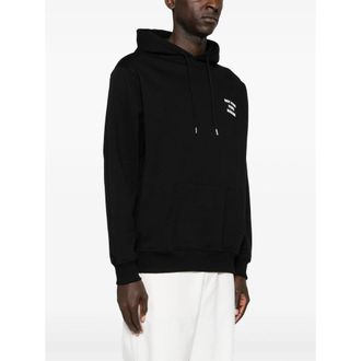 Dr&ocirc;le de Monsieur Slogan-Embroidered Cotton Jersey Hoodie - Black