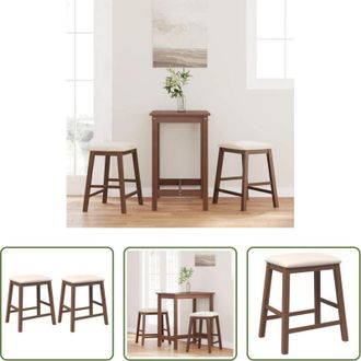 vidaXL vidaXL Sedie da soggiorno - Sedie da Bar con Cuscini 2pz Marrone Legno Massello di Hevea
