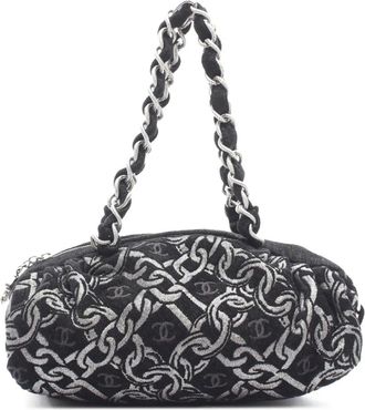 Chanel Borsa a spalla con stampa catena 2005-2006 - Nero