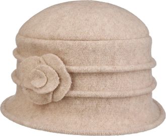 Seeberger Beata Milled Wool Hat Cloche Women&acute;s (One Size - Oatmeal)
