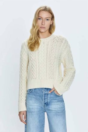 Pistola Denim Quinn Shrunken Fisherman Sweater In Ivory