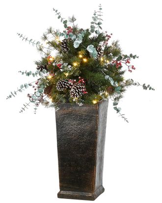National Tree Company 3Ft Potted Meadow Basin Tree With Led Lights