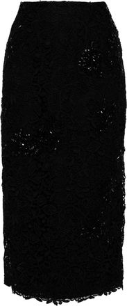Carolina Herrera lace-detailing pencil skirt - women - Polyester/Polyester/Polyamide - 2 - Black