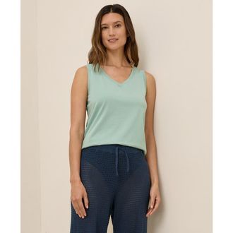 Pact Organic Cotton Softspun V-Neck Tank in Agave Green at Nordstrom, Size Small