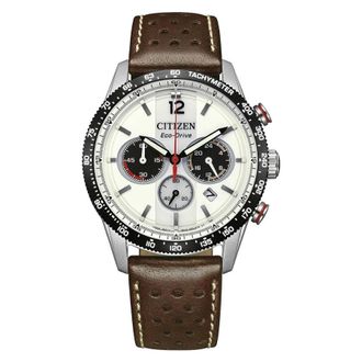 Citizen Eco-Drive Chronograph White Dial Mens Watch CA4714-04A