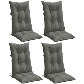 vidaXL Cojines Para Silla Respaldo Alto 4 Uds Tela Gris Oscuro Melange Vidaxl