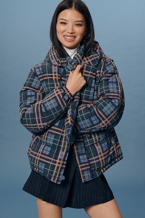 Damson Madder Hooded Pearl Hooded Puffer Coat Jacket