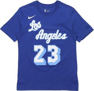 Nike Classic Edition Los Angeles Lakers LeBron James No. 23 Basketball Round Neck Short Sleeve Blue CT9915-495