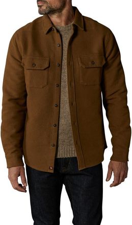 The Normal Brand Heavyweight Cotton Flannel Button-Up Overshirt in Gold at Nordstrom, Size Xx-Large