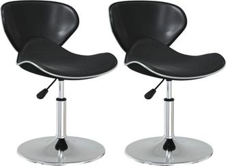 vidaXL Vidaxl - Sillas De Comedor 2 Unidades Cuero Sint&eacute;tico Negro