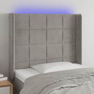 vidaXL Cabecero Con Led De Terciopelo Gris Claro 83x16x118/128 Cm Vidaxl