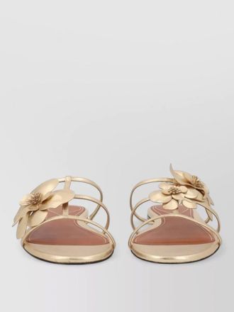 Zimmermann orchid flat sandal metallic straps floral