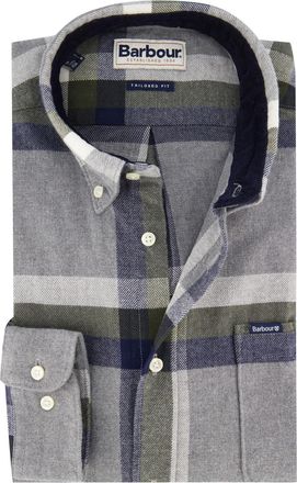 Barbour Casual overhemd Barbour Tailored Fit grijs katoen