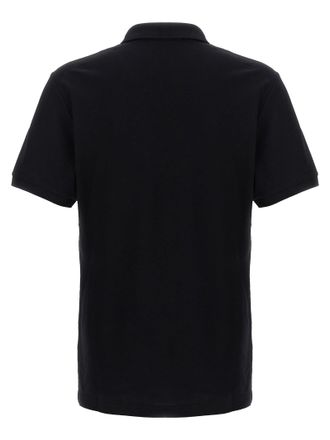 Moschino Logo-Embroidered Cotton Piqu&eacute; Polo Shirt - Black