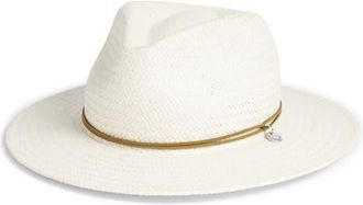 Rag & Bone Packable Woven Straw Fedora in Ivory at Nordstrom, Size Medium