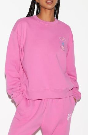 Spiritual Gangster Mesmereyes La Brea Cotton Graphic Sweatshirt in Azalea at Nordstrom Rack, Size X-Small