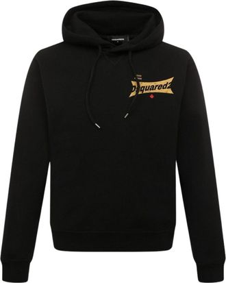 Dsquared2 Mens Cool Fit Logo Black Hoodie Cotton - Size X-Large