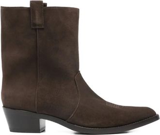 Khaite Brown Ankle Boots