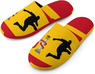 Generic Spain Spanish Flag Soccer Shooting Mens House Slippers Slip Indoor Slipper On Shoes Warm Outdoor