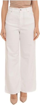 Max Mara Wkdmedina 5-pocket broek - Dames - Wijde Broeken - Wit - L - Katoen - Broeken