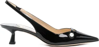 Jimmy Choo London Womens Amita 45 Patent Leather Slingback Pumps