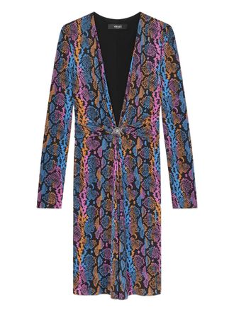 Versace Midi-jurk met pythonprint - Zwart