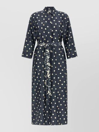 Max Mara belted waist dress long sleeves polka dots