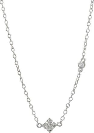 Savvy Cie Jewels Silver Cz Station Necklace