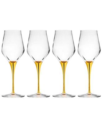 Godinger Set Of 4 Marcella Stem White Wine Glasses