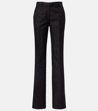 Etro Paisley jacquard bootcut pants