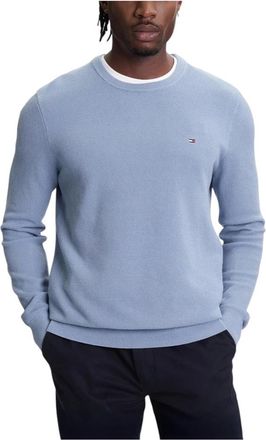 Tommy Hilfiger Hoodies & sweatvesten, Heren, Blauw, XL, Katoen, Essential Structure Crew Neck