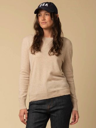Pure Cashmere Classic Crew Neck Sweater In Oatmeal