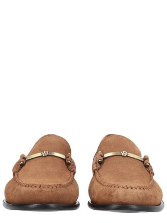 BOSS Metal-Bar Cowhide Suede Loafers