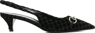 Gucci Schoenen, Dames, Zwart, 36 EU, Leer, Slingback Pump met Horsebit