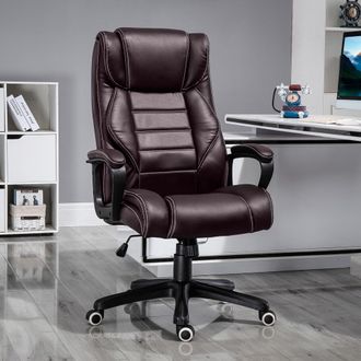 Vinsetto High Back 6 Points Vibration Massage Executive Office Chair in Brown