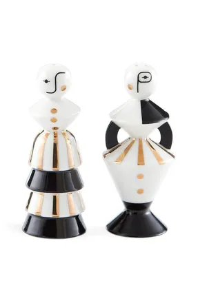 Jonathan Adler Vienna Salt and Pepper Set in Black /White /Gold at Nordstrom