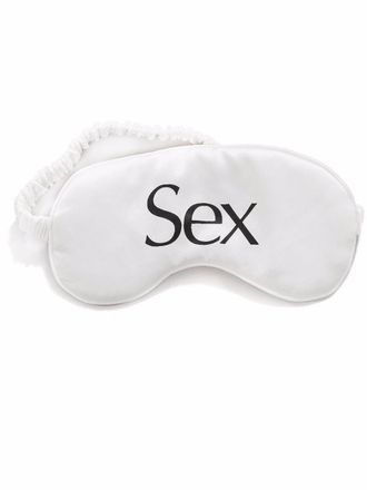 More Joy slogan-print silk eye mask - unisex - Silk - One Size - White
