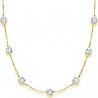 Allurez Lab Grown Diamonds By The Yard Station Necklace 14k Two Tone Gold (6.00ct)