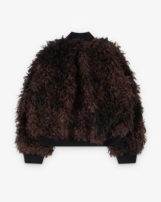 sacai Curly Faux Fur Jacket - Brown