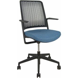 Piqueras y Crespo Piqueras Y Crespo - Silla Withme Negra Asiento Blazer Azul Petr&oacute;leo
