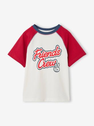 Vertbaudet Jungen T-Shirt mit Kontrast&auml;rmeln rot