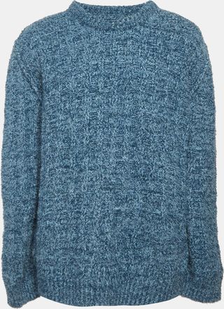 Maison Margiela Maison Martin Margiela Blue Textured Rib Knit Oversized Sweater