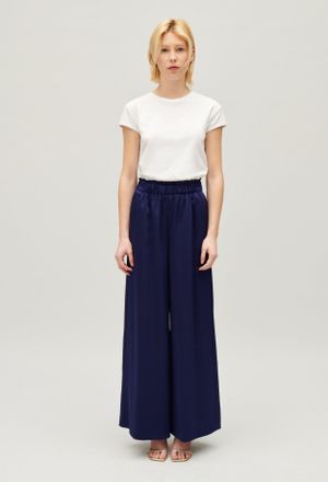 Claudie Pierlot Pantalon large taille smock&eacute;e
