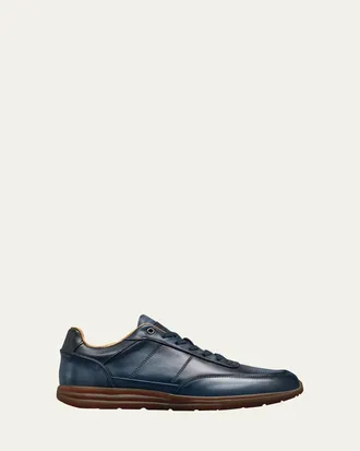 Allen Edmonds Mens Brentwood Patina Leather Low-Top Sneakers