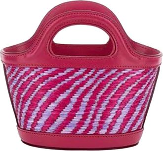 Marni Womens Handbag Tropicalia Micro Rafia Blackcurrant Body: Polyamide Handbags Hand Bags