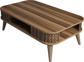 Hanah Home Modern Walnut Coffee Table